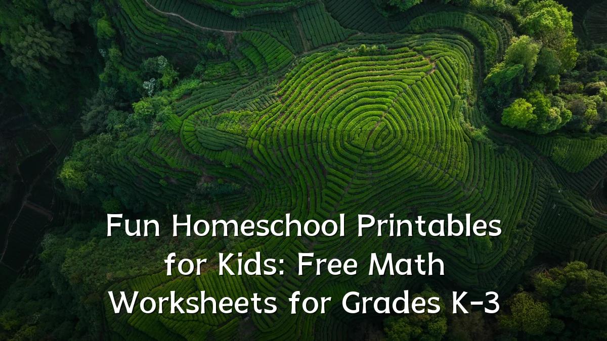 Fun Homeschool Printables for Kids: Free Math Worksheets for Grades K-3